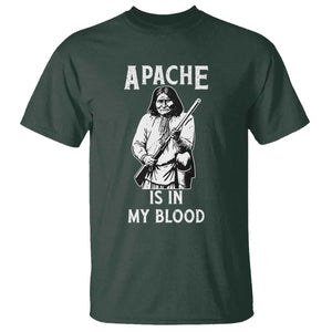 Native American T Shirt Apache Is In My Blood TS14 Dark Forest Green Print Your Wear