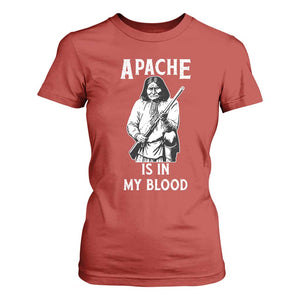 Native American T Shirt For Women Apache Is In My Blood TS14 Red Print Your Wear