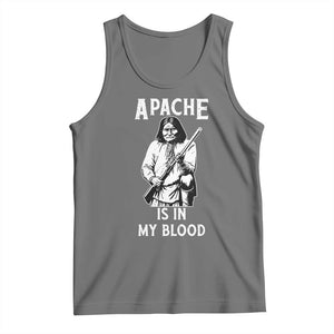 Native American Tank Top Apache Is In My Blood TS14 Black Heather Print Your Wear