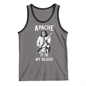 Native American Tank Top Apache Is In My Blood TS14 Deep Heather Black Print Your Wear