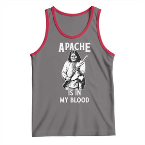 Native American Tank Top Apache Is In My Blood TS14 Deep Heather Red Print Your Wear