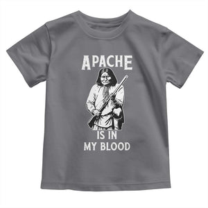 Native American Toddler T Shirt Apache Is In My Blood TS14 Charcoal Print Your Wear