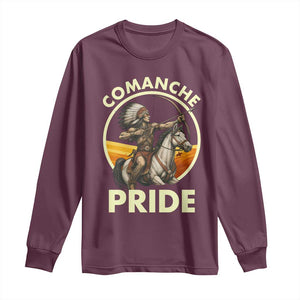 Native American Comanche Pride Indigenous People Day Long Sleeve Shirt TS14 Maroon Print Your Wear
