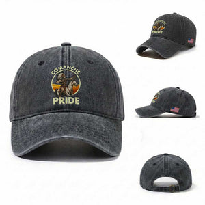 Native American Comanche Pride Indigenous People Day Washed Cotton Baseball Cap TS14 Washed Cap Universal Fit Dark Gray Print Your Wear