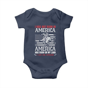 Native American Apache Baby Onesie I Was Not Born In America TS14 Navy Print Your Wear