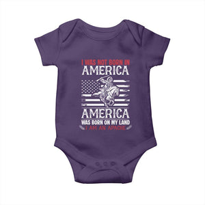 Native American Apache Baby Onesie I Was Not Born In America TS14 Purple Print Your Wear