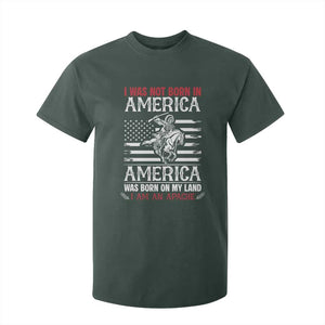 Native American Apache T Shirt For Kid I Was Not Born In America TS14 Dark Forest Green Print Your Wear