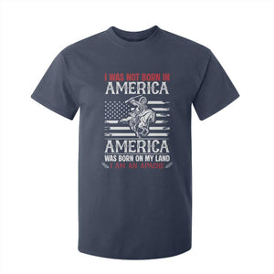 Native American Apache T Shirt For Kid I Was Not Born In America TS14 Navy Print Your Wear