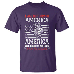 Native American Apache T Shirt I Was Not Born In America TS14 Purple Print Your Wear