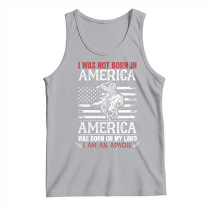 Native American Apache Tank Top I Was Not Born In America TS14 Athletic Heather Print Your Wear