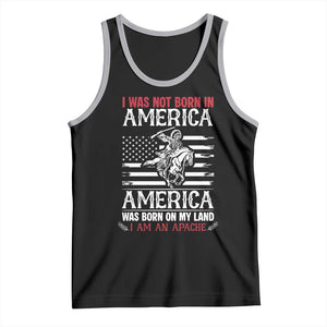 Native American Apache Tank Top I Was Not Born In America TS14 Black Athletic Heather Print Your Wear