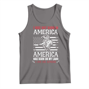Native American Apache Tank Top I Was Not Born In America TS14 Deep Heather Print Your Wear