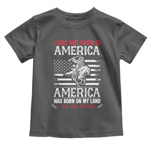Native American Apache Toddler T Shirt I Was Not Born In America TS14 Dark Heather Print Your Wear