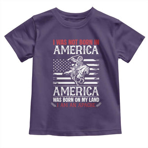 Native American Apache Toddler T Shirt I Was Not Born In America TS14 Purple Print Your Wear