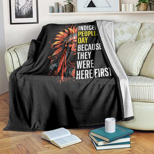 Indigenous Peoples Day Because They Were Here First Throw Blanket TS14 Print Your Wear