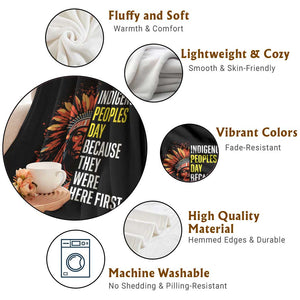 Indigenous Peoples Day Because They Were Here First Throw Blanket TS14 Print Your Wear