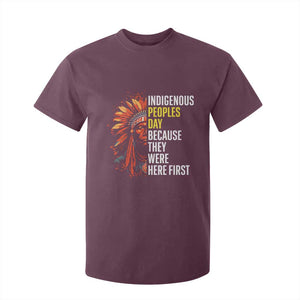 Indigenous Peoples Day Because They Were Here First T Shirt For Kid TS14 Maroon Print Your Wear