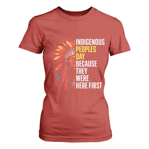 Indigenous Peoples Day Because They Were Here First T Shirt For Women TS14 Red Print Your Wear