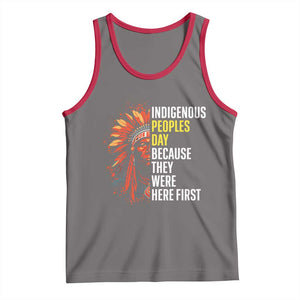 Indigenous Peoples Day Because They Were Here First Tank Top TS14 Deep Heather Red Print Your Wear
