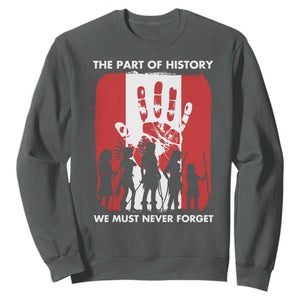 Native American Child Idian Sweatshirt The Part Of History We Must Never Forget TS14 Dark Heather Print Your Wear