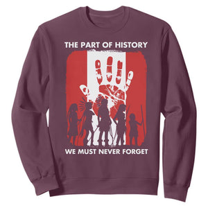 Native American Child Idian Sweatshirt The Part Of History We Must Never Forget TS14 Maroon Print Your Wear