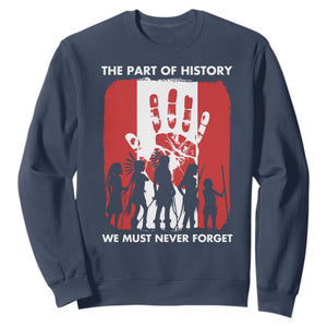Native American Child Idian Sweatshirt The Part Of History We Must Never Forget TS14 Navy Print Your Wear