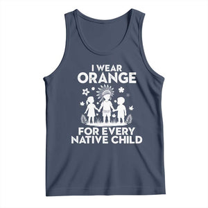 Native American Child Idian Tank Top I Wear Orange For Every Native Child Indian Pride TS14 Navy Print Your Wear