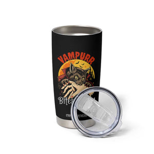 Vampurr Bites Again Tumbler Cup Funny Vampire Cat Halloween Horror TS14 Print Your Wear
