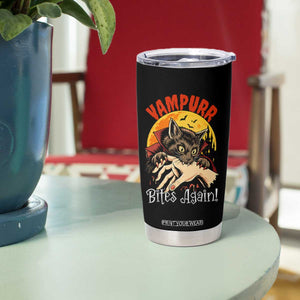 Vampurr Bites Again Tumbler Cup Funny Vampire Cat Halloween Horror TS14 Print Your Wear