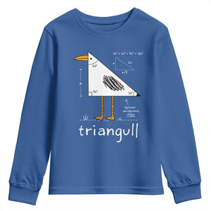 Triangull Triangle Seagull Bird Pun Youth Sweatshirt Funny Math Teacher Joke Humor TS14 Royal Blue Print Your Wear