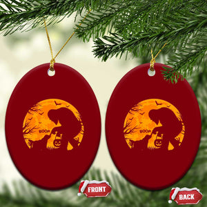 Bigfoot Boop Dog Hallowwen Ceramic Ornament Funny Sasquatch Meme Dog Lovers Full Moon TS14 Print Your Wear