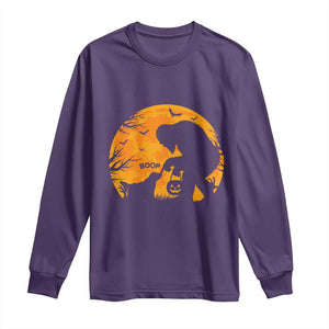 Bigfoot Boop Dog Hallowwen Long Sleeve Shirt Funny Sasquatch Meme Dog Lovers Full Moon TS14 Purple Print Your Wear