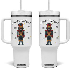 Nutcracker Christmas Tumbler With Handle What Is Cracking TS14 One Size: 40 oz White Print Your Wear