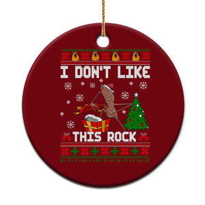 Marcus The Worm Christmas Meme Ceramic Ornament I Do Not Like This Rock - Print Your Wear