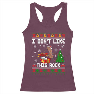 Marcus The Worm Christmas Meme Racerback Tank Top I Do Not Like This Rock TS14 Maroon Print Your Wear