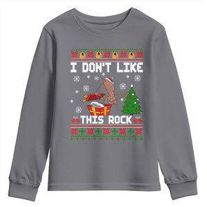 Marcus The Worm Christmas Meme Youth Sweatshirt I Do Not Like This Rock TS14 Charcoal Print Your Wear