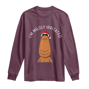 Marcus The Worm Christmas Meme Long Sleeve Shirt I Am Mildly Irritated TS14 Maroon Print Your Wear