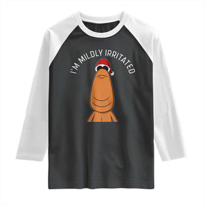 Marcus The Worm Christmas Meme Raglan Shirt I Am Mildly Irritated TS14 Black White Print Your Wear