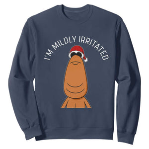 Marcus The Worm Christmas Meme Sweatshirt I Am Mildly Irritated TS14 Navy Print Your Wear