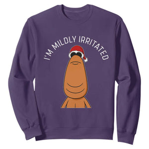 Marcus The Worm Christmas Meme Sweatshirt I Am Mildly Irritated TS14 Purple Print Your Wear