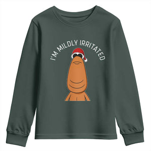 Marcus The Worm Christmas Meme Youth Sweatshirt I Am Mildly Irritated TS14 Dark Forest Green Print Your Wear