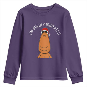 Marcus The Worm Christmas Meme Youth Sweatshirt I Am Mildly Irritated TS14 Purple Print Your Wear