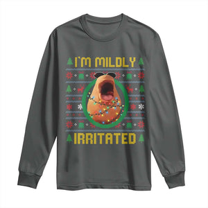 Marcus The Worm Christmas Meme Long Sleeve Shirt Funny Brain Rot Xmas TS14 Dark Heather Print Your Wear