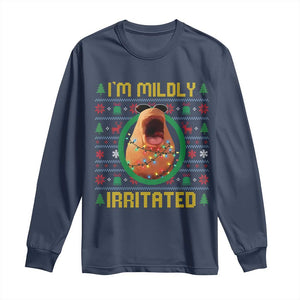 Marcus The Worm Christmas Meme Long Sleeve Shirt Funny Brain Rot Xmas TS14 Navy Print Your Wear