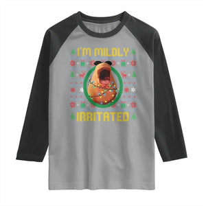 Marcus The Worm Christmas Meme Raglan Shirt Funny Brain Rot Xmas TS14 Sport Gray Black Print Your Wear