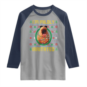Marcus The Worm Christmas Meme Raglan Shirt Funny Brain Rot Xmas TS14 Sport Gray Navy Print Your Wear