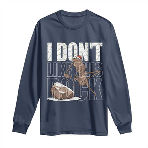 Marcus The Worm Christmas Meme Long Sleeve Shirt Funny Brain Rot Gen Z TS14 Navy Print Your Wear