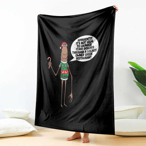 Marcus The Worm Christmas Meme Throw Blanket Locally Owned Greek Restaurant TS14 Print Your Wear