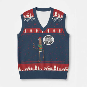 Marcus The Worm Xmas Meme V-Neck Knit Sweater Vest Locally Owned Greek Restaurant TS14 Navy Red Print Your Wear