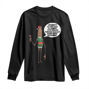 Marcus The Worm Christmas Meme Long Sleeve Shirt Locally Owned Greek Restaurant TS14 Black Print Your Wear